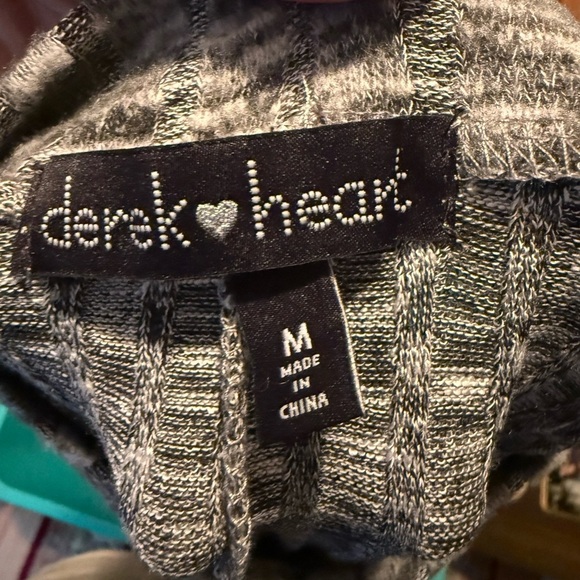 Derek Heart Gray Stretch Ribbed Knit Knee Length Sweater Dress Womens Sz M - Picture 4 of 5